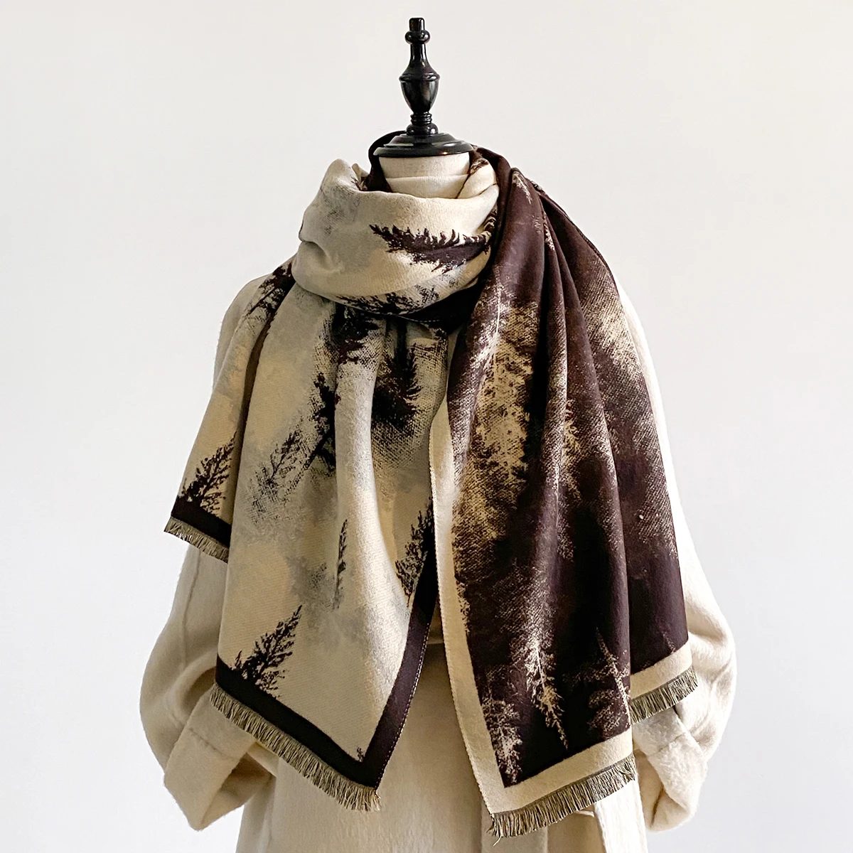 

2025 New Luxury Design Winter Two-Sided Cashmere Print Scarves High Quality Women Thicken Wrap Shawl Ladies Brand Pashmina Scarf