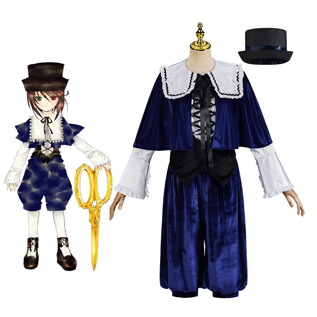 Anime Rozen Maiden Souseiseki Cosplay Costume Blue Suit with Hat Female Halloween Carnival Party Comic Con Daily Clothes