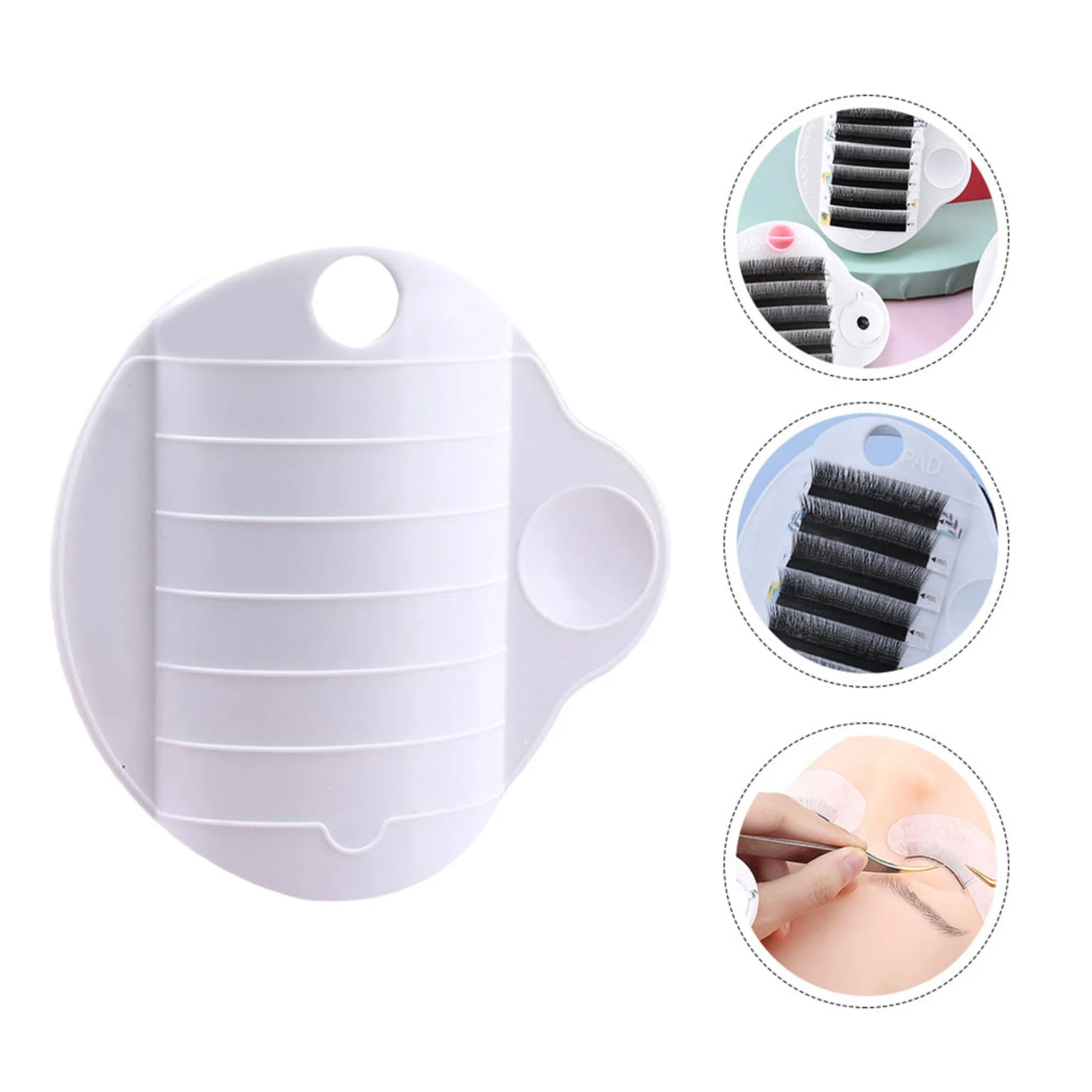 1 전문 가짜 속눈썹 디스플레이 트레이 플라스틱 팔레트 화이트 살롱 뷰티 도구 경량 내구성 쉬운 깨끗한 조절 가능