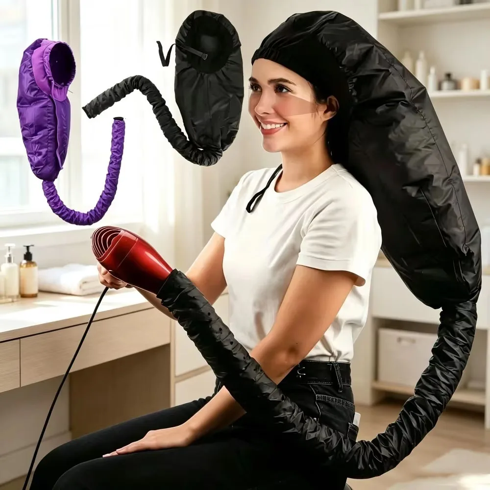 Soft Hooded Hair Dryer Attachment Bonnet Cap Deep Conditioning Heat Cap for Women Hair Care Drying Styling Tool Salon Home Use