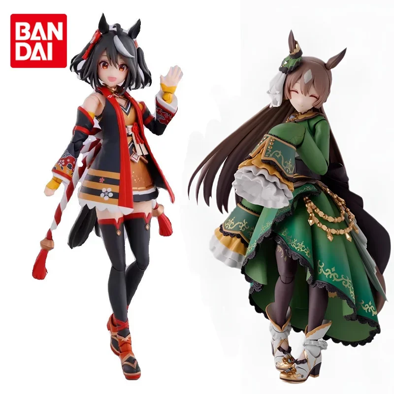 Bandai Original SHF Umamusume Pretty Derby Kirasan Black Satono Diamond Anime Action Figure Toys For Boys Girls Children Gifts