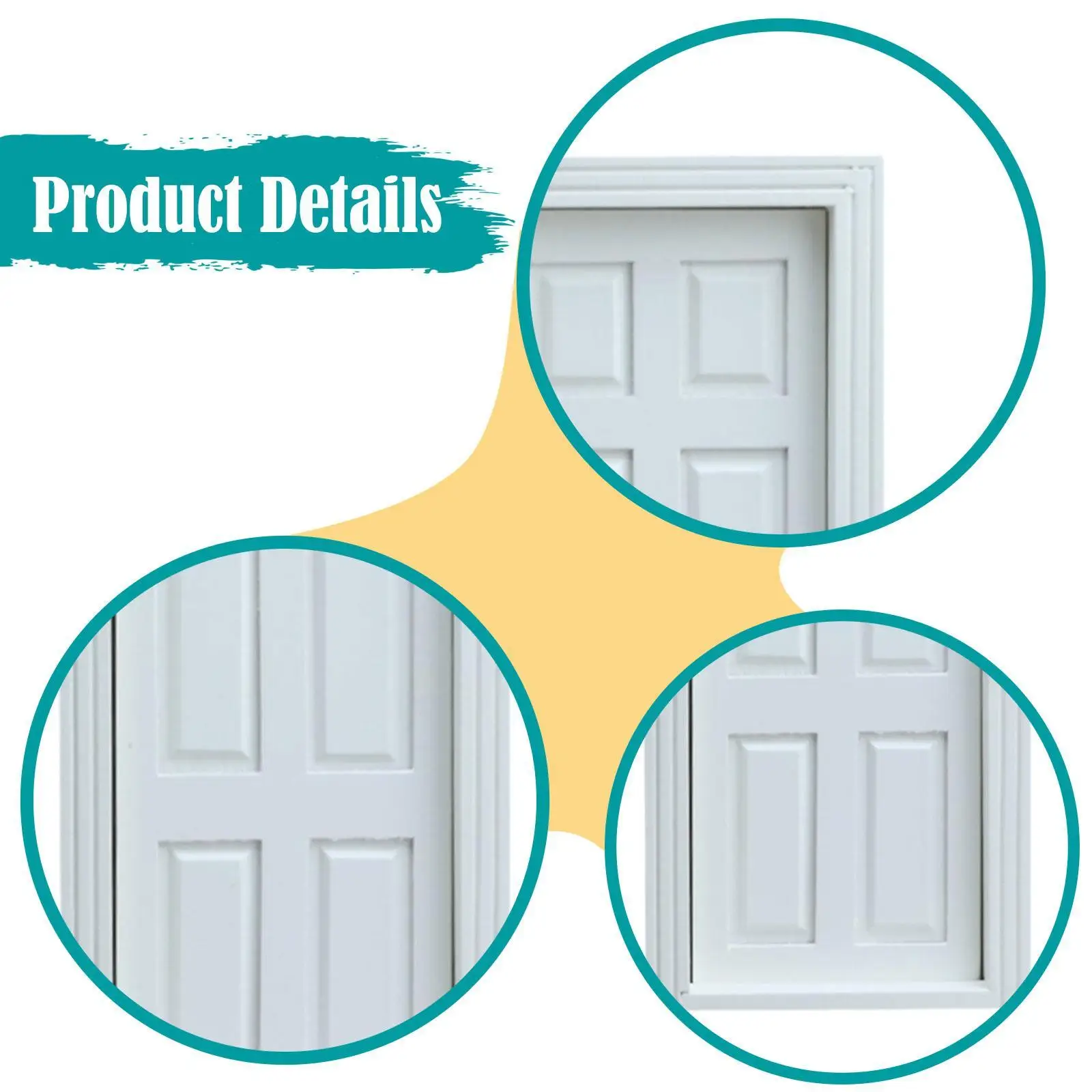 1/12 باب بيت الدمية الأبيض المشهد الصغير مصغرة باب خشبي الأثاث محاكاة الملحقات لعبة لغرفة المعيشة ديكور المنزل