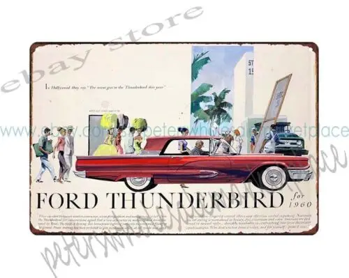 thunderbird car automotive metal tin sign tavern store decordecor