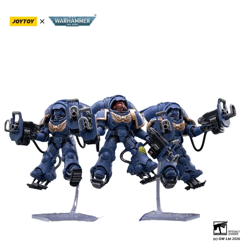 

JOYTOY Warhammer 40K Ultramarines Primaris Inceptor Squad JT2191 3 Figures Collectible Articulated Action Figure Set 1/18