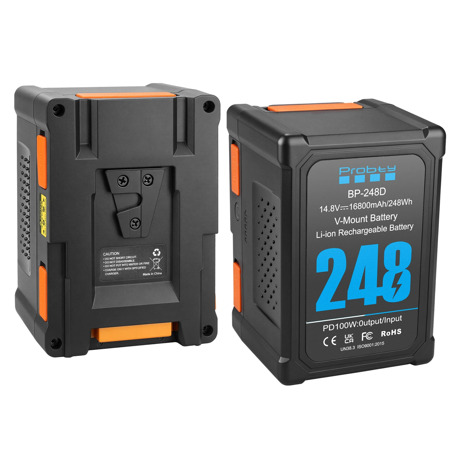 V Mount Battery BP-229 BP-248 V-Mount Battery with PD100W USB-C Fast Charging for Video Camera Camcorder Broadcast LED Light