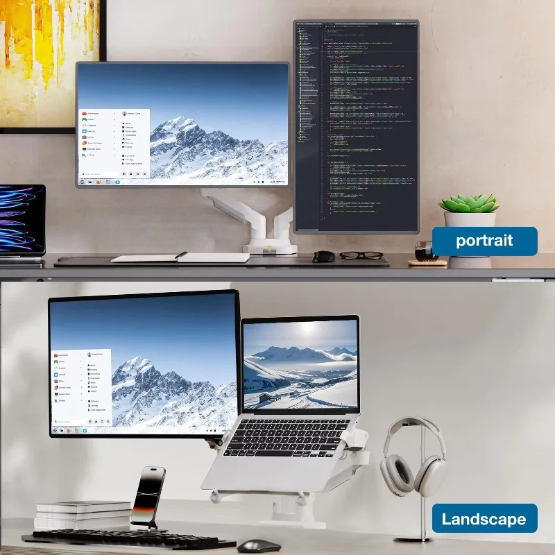 حامل كمبيوتر محمول مع صينية قابلة للتعديل لذراع الحركة الكاملة للكمبيوتر المحمول مقاس 10-17 بوصة مع لوحة VESA لشاشة 17-30 بوصة F160-FP #6