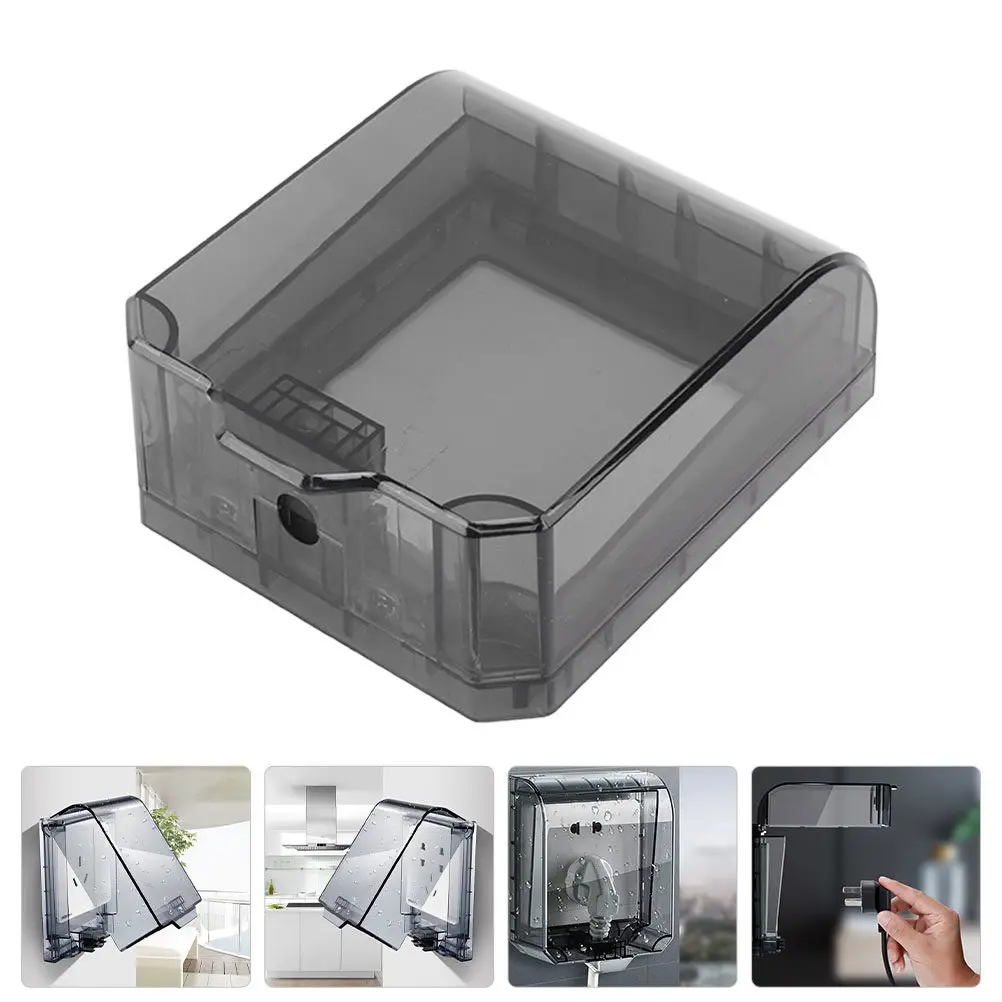 

Adhesive Thickened Waterproof Socket Cover Premium Pc Material Dustproof Splash-Proof Wall Mount Switch Protector for 86 Type