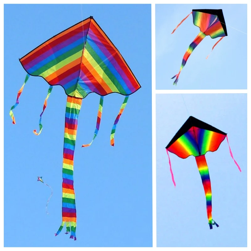 

free shipping 10pcs/lot rainbow children kite professional kites toy sports outdoor toys kite flying Power kite kite surf fun