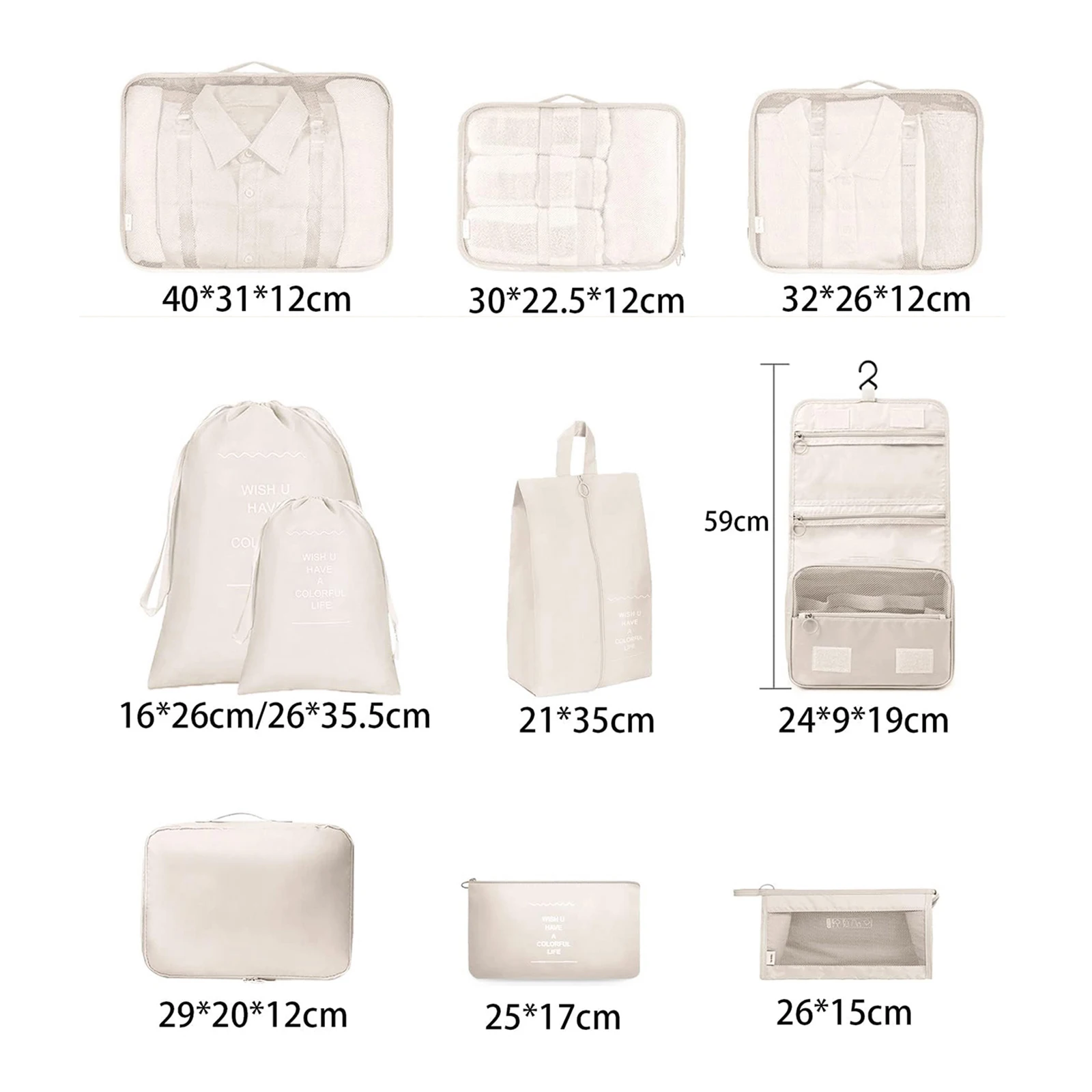 10x Draagbare Verpakkingsblokjes Polyester Multifunctionele Reisopbergzakken Bagage Organisatoren Voor Reisbakken Koffer Reizen Duffle