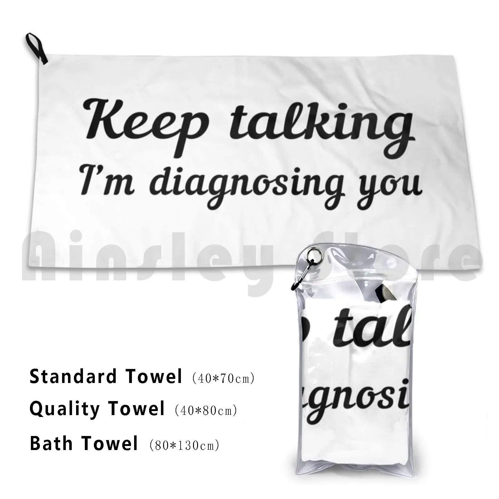 Manténgase hablando, estoy diagnosticando. Camisa de enfermera y Doc. Toalla de baño personalizada, regalo de superhéroes Nhs, gracias