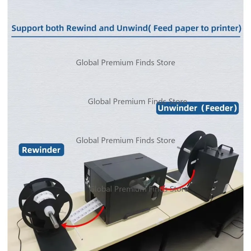 230mm Width BSC-A9 Label Rewinder Unwinder – 360mm for Barcode Printer Empty Labels