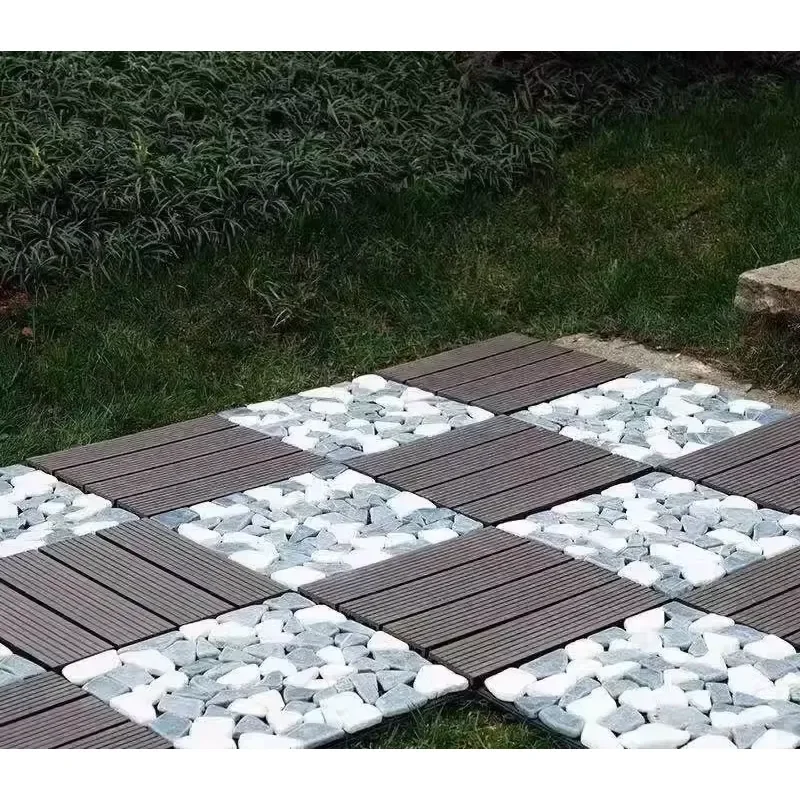 Modern WPC DIY Composite Decking Tiles Outdoor Garden Waterproof Eco-Friendly Easy Click Installation Moisture Wear Resistant