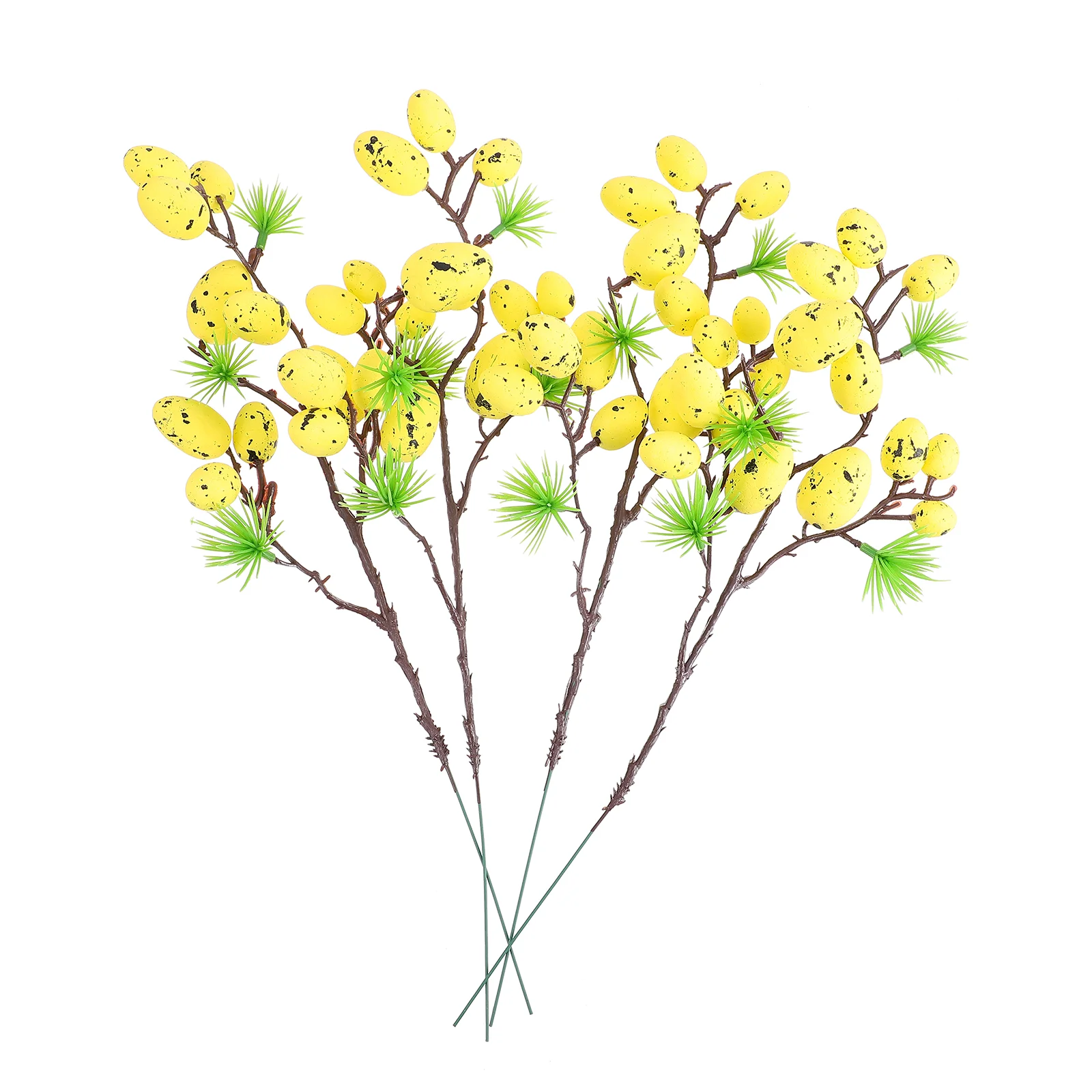 

4 Pcs Spotted Egg Cuttings Spring Decoration Easter Party Artificial Flowers Bouquet Branches Foam Painting Fake