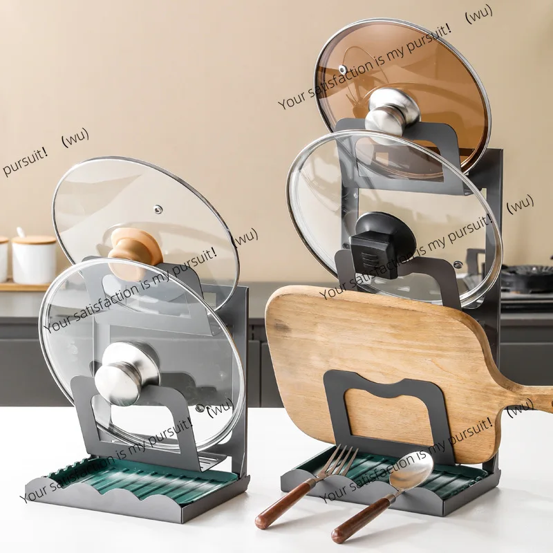 Kitchen rack Pot lid rack Pot  Multi-layer non-punching Pot lid Cutting board Storage Carbon steel stove Suction cup