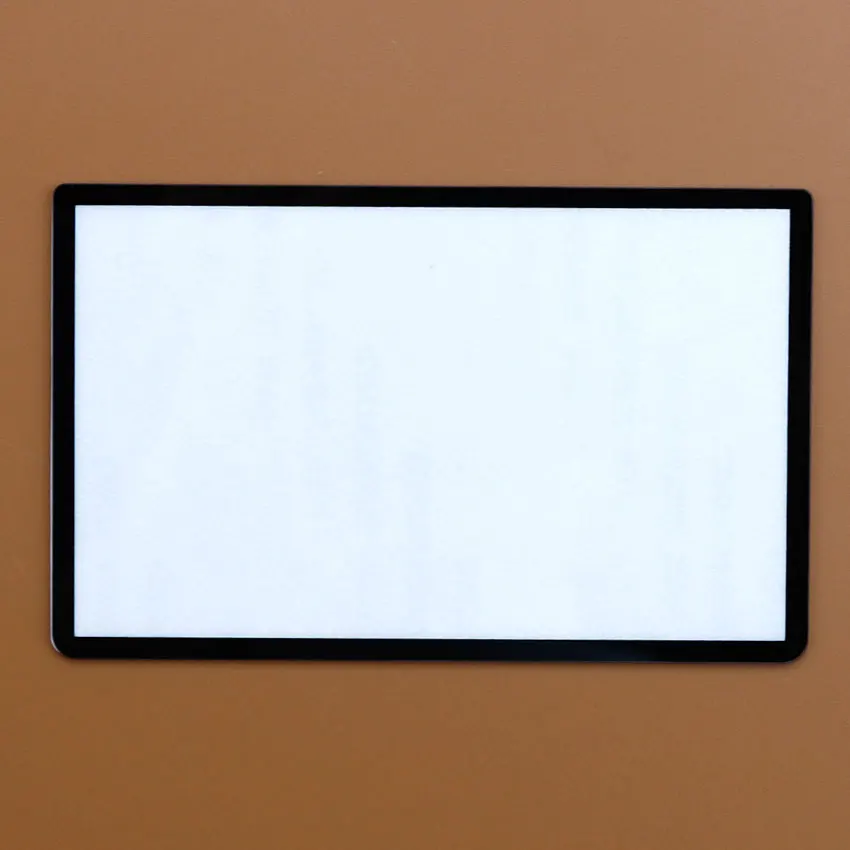 JCD Plastic & Glass Upper Front Top Screen Frame Lens Cover For New 3DS Black White LCD Screen Protector Panel w/ adhesive