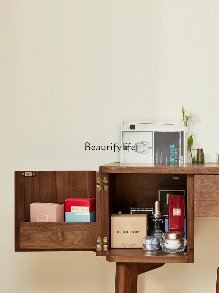 LJY*Nordic Solid Wood Light Luxury Modern Simple Retro Makeup Table