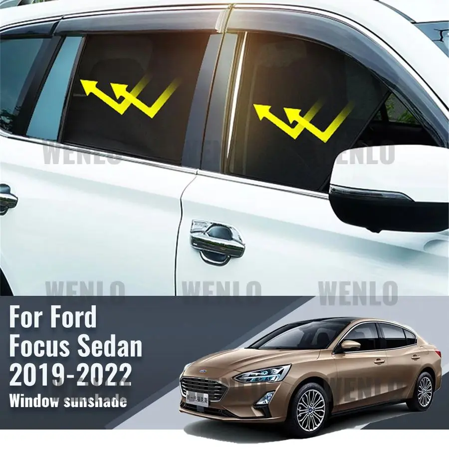 

For Ford Focus MK4 Sedan 2019-2024 Car Curtain Window Sunshade Covers Magnetic Sun Shade Visor Solar Auto Accessories