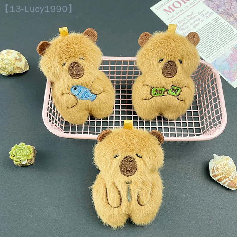 

Kawaii мультфильм плюшевый брелок с капибарой модный забавный милый брелок с капибарой изысканное украшение для рюкзака аксессуары подарки