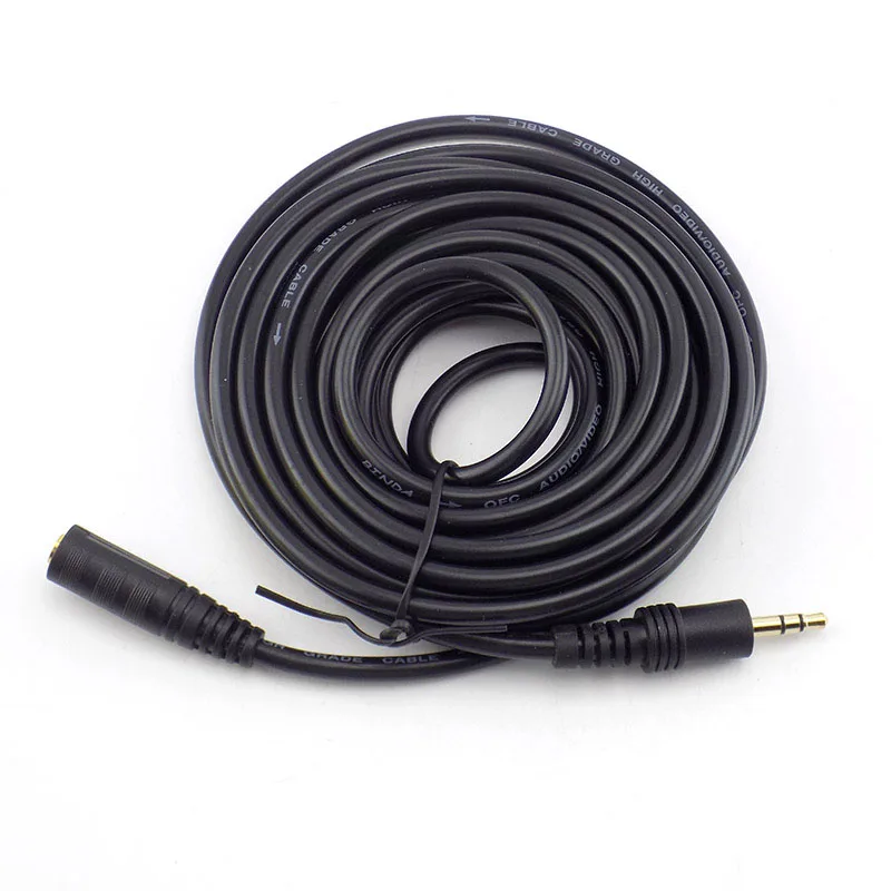 1.5/3/5/10M 3.5mm Stereo Male to Female Audio Extension Cable Cord for Headphone TV Computer Laptop MP3/MP4 Earphone H10