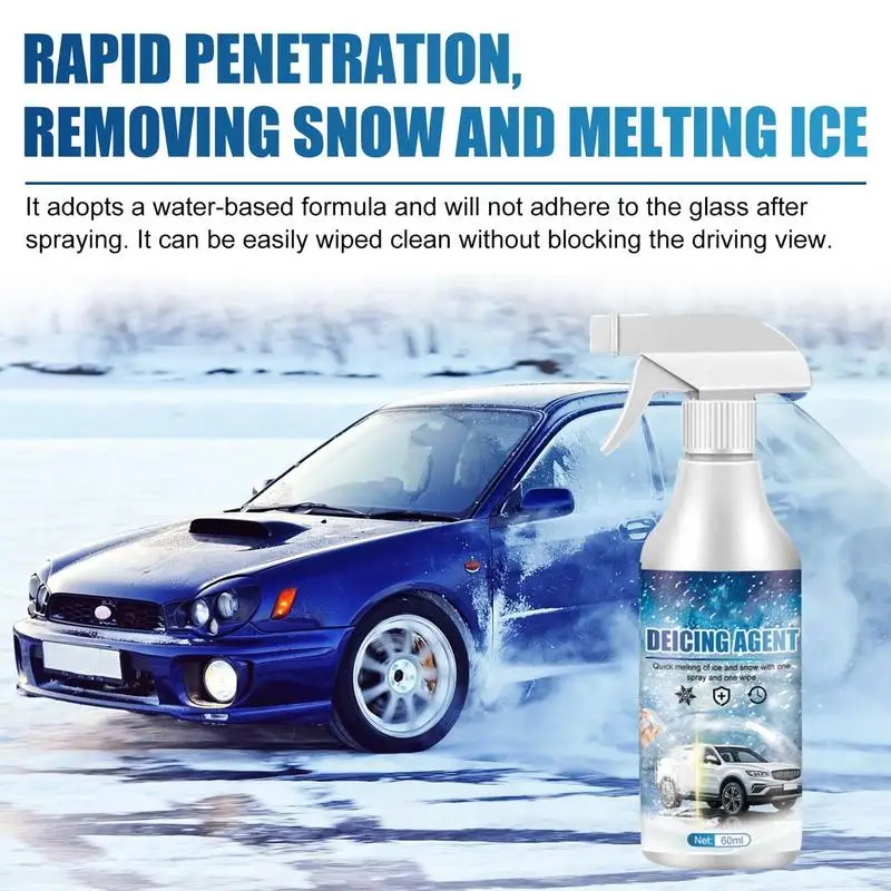 Snow Melting Spray Car Window Glass Deicing Winter De Icing 60ml fast ice melting spray No Damage To Car Paint Melting For Cars