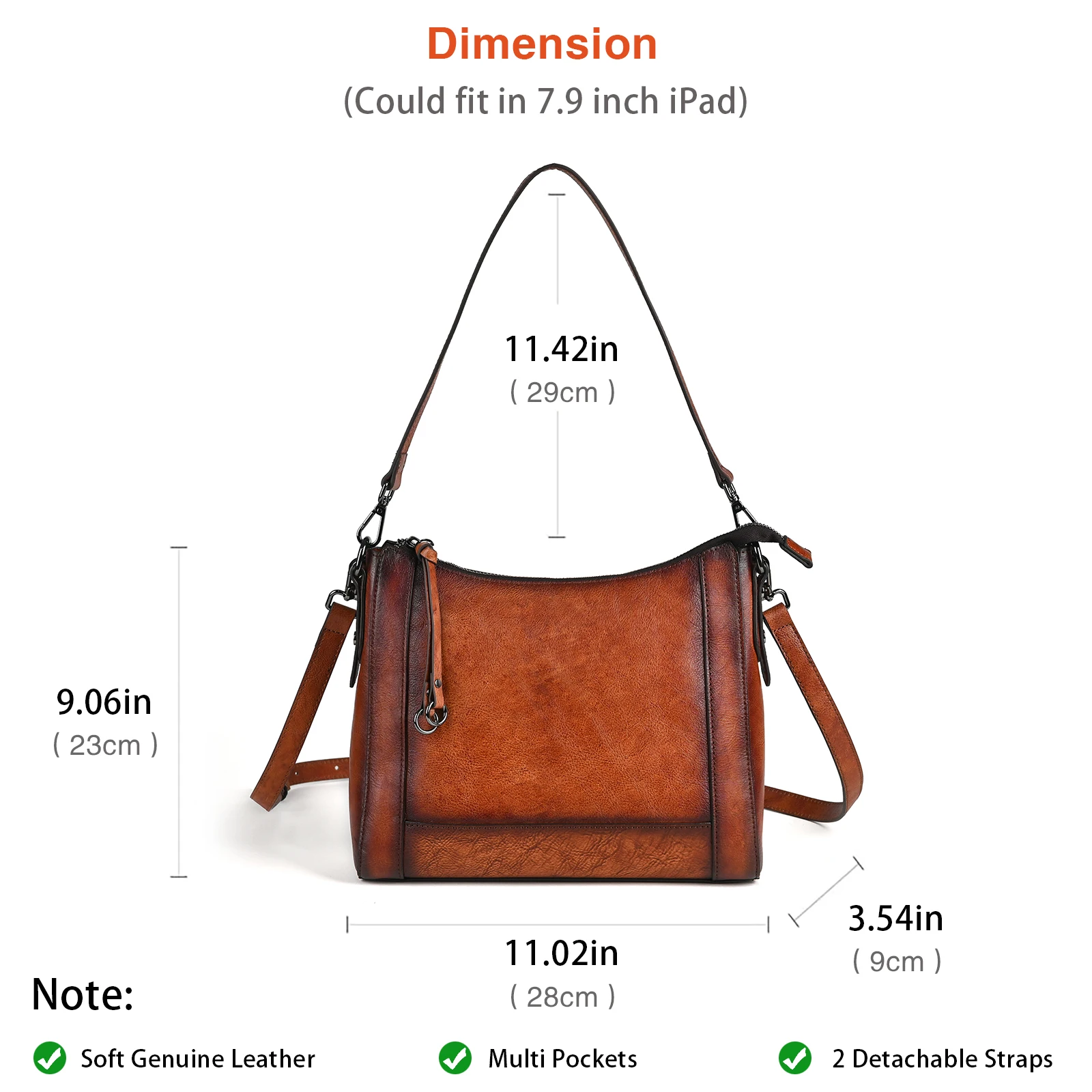 MOTAORA High Quality Genuine Leather Crossbody Bags For Women Satchel Purse Hobo Handbags Ladies Vintage Shoulder Bag 2024 New