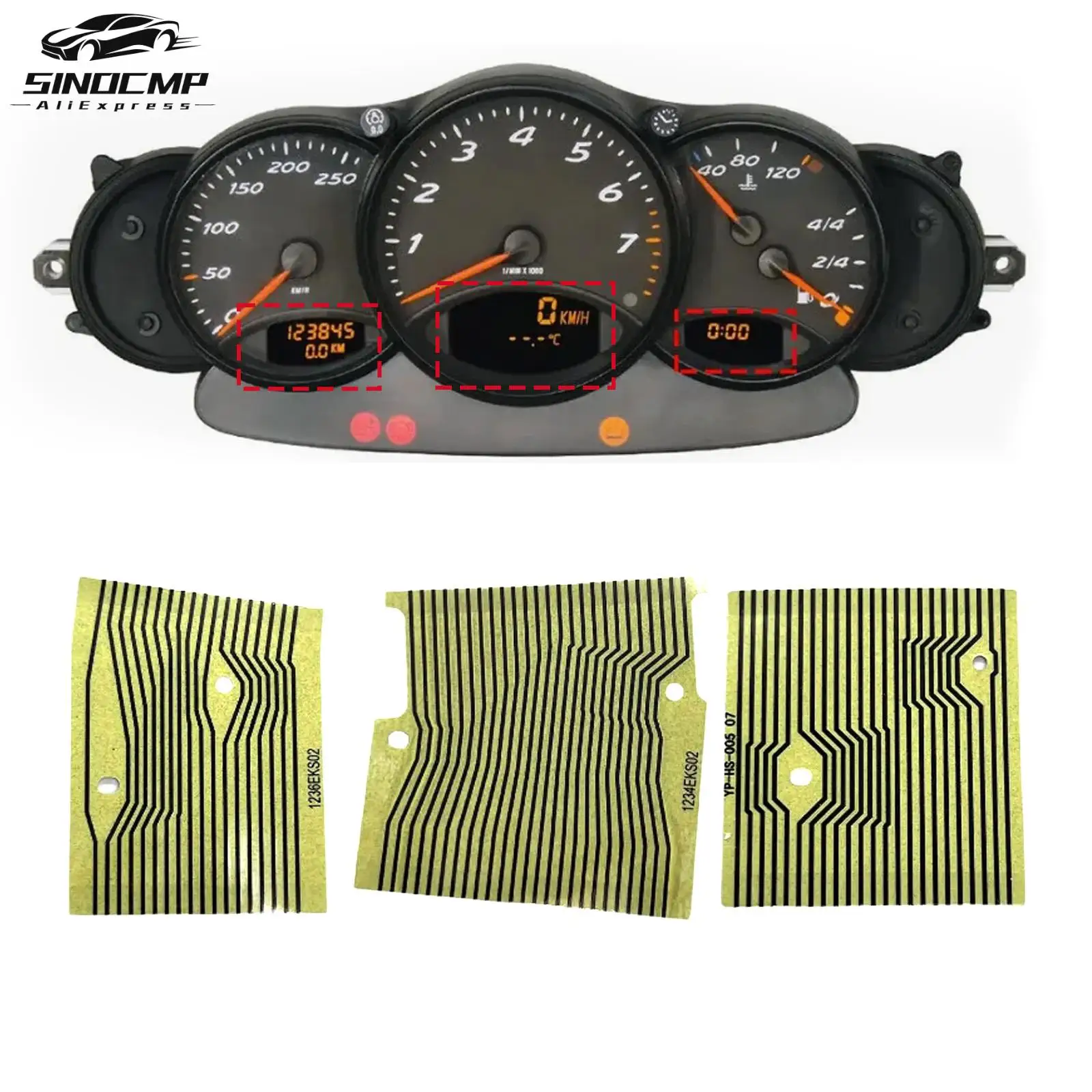 

1Set Dashboard Ribbon Cable Pixel Repair Replacement For Porsche 911 996 Boxster 986 Instrument Cluster Left Middle Right