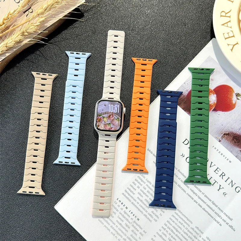 Silicone Magnetic Strap for Apple Watch 11 10 42mm 46mm 9 8 7 6 5 4 SE 45mm 41mm 40mm 44mm Replace Band IWatch Ultra 3 2 1 49mm image 5