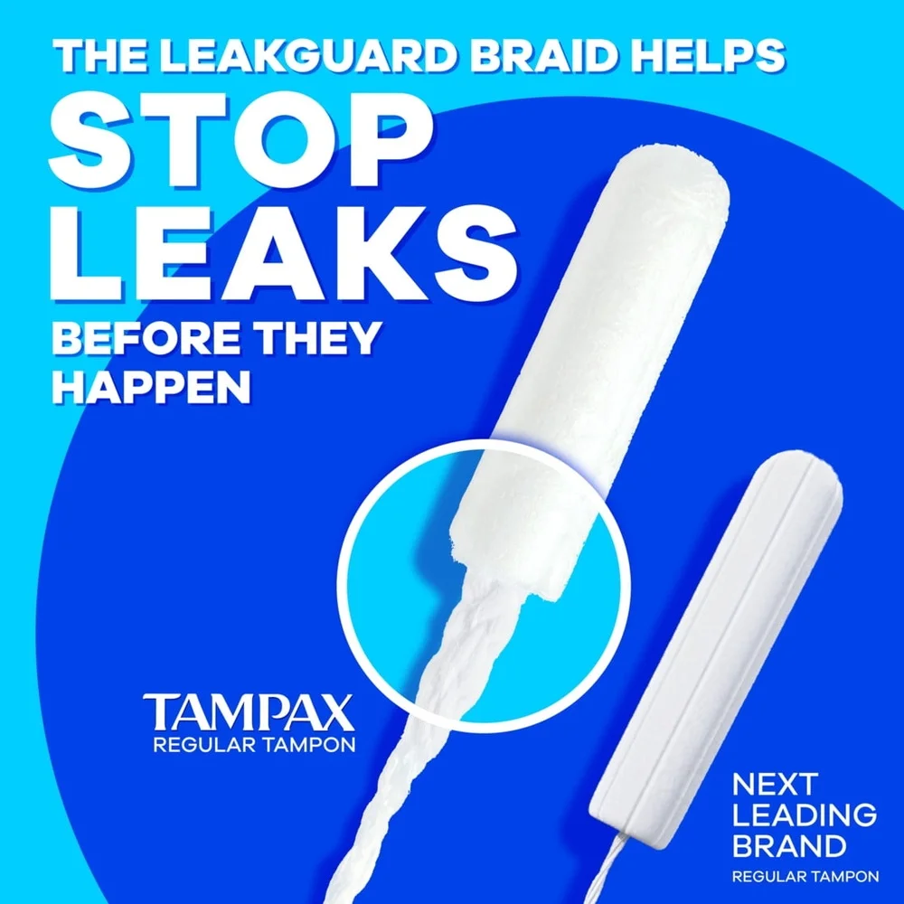 Pearl Tampons Multipack Regular Super Absorbency Unscented 48 Count LeakGuard Braid Gynecologist Recommended Body Safe