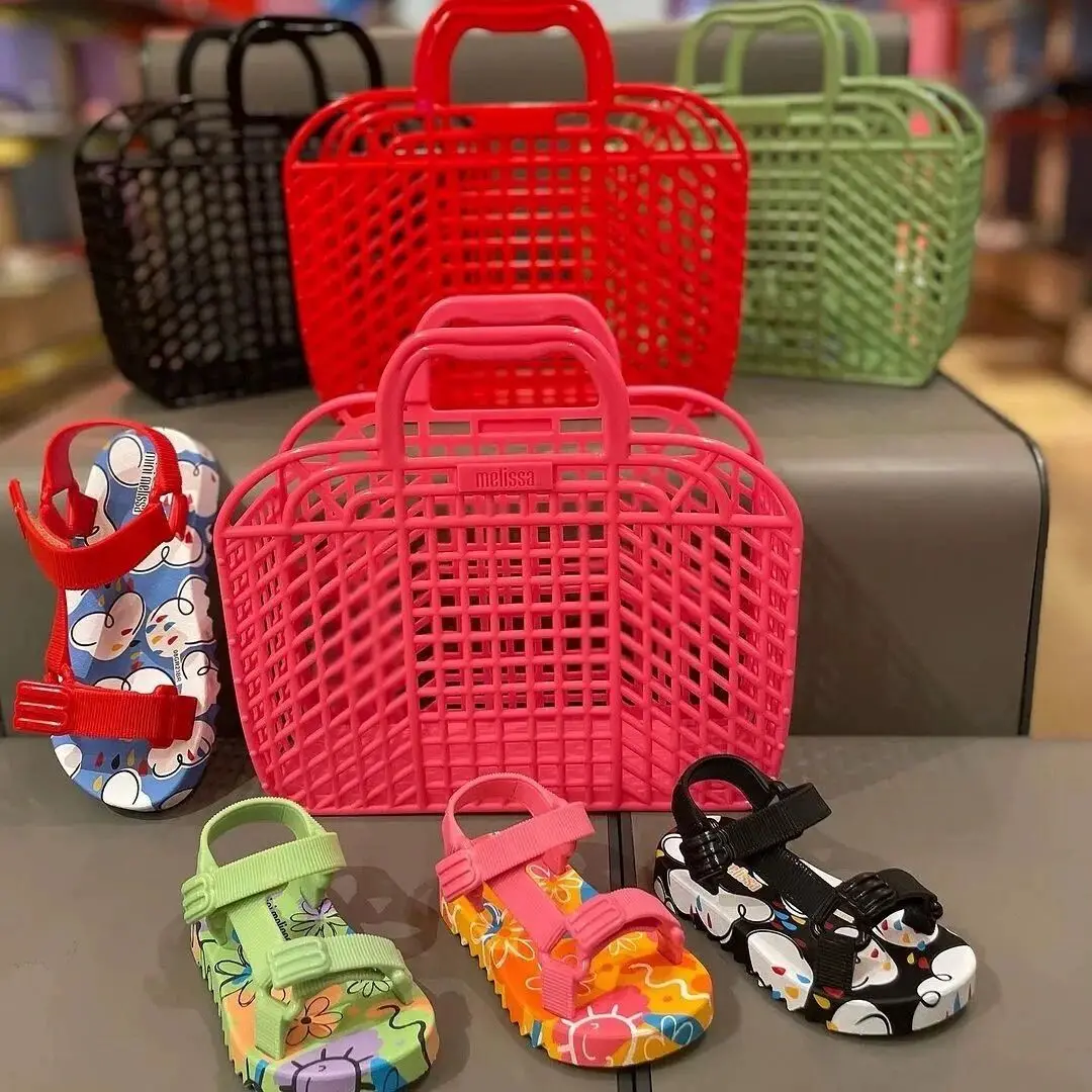 Sandales imprimées à bout ouvert pour enfants, mocassins de plage en ligne tissés pour l\'été