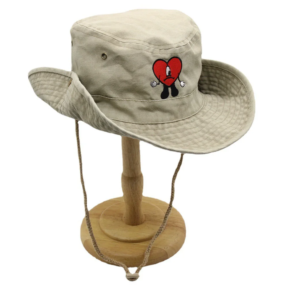 Man Cotton Embroidered Bad Bunny Fisherman Hats UN VERANO SIN TI Bucket Hat Woman Summer Foldable Sun Hat