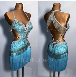 lady latin dance dress women competitionlatin dance dress women competition costume rhinestones Dancing Wear Clothing