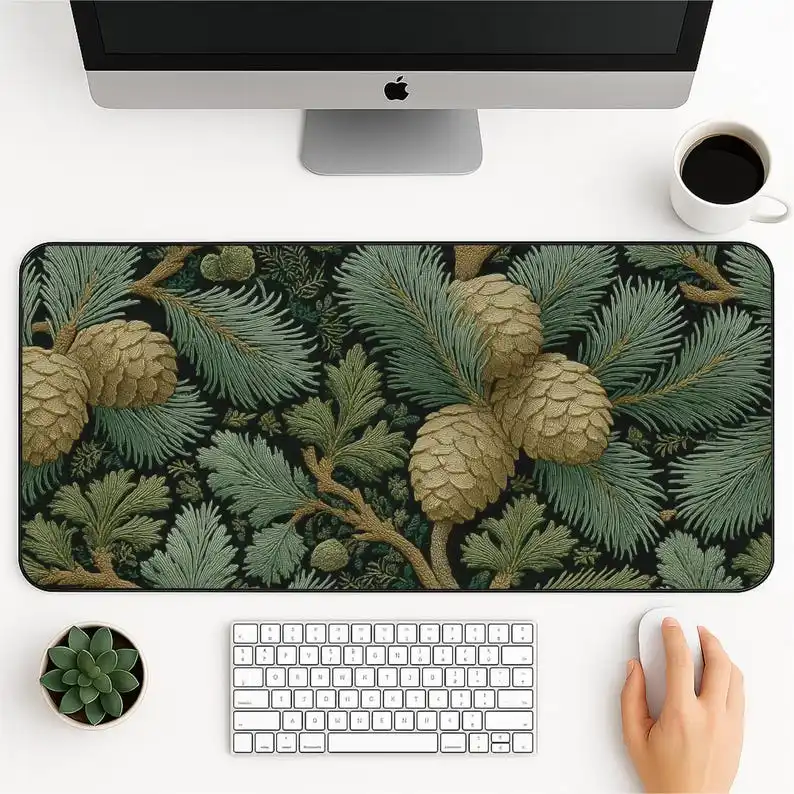 

Натуральный сосновый лес, зеленый коврик для мыши, большой утолщенный противоскользящий игровой компьютерный офисный стол, коврики, аксессуары для клавиатуры ПК