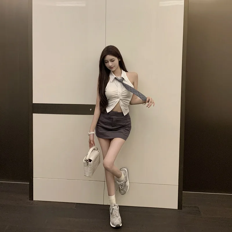 

Женский плиссированный топ Luna Ne Svel: сексуальный, однотонный, для повседневной носки, с пуговицами, из других материалов