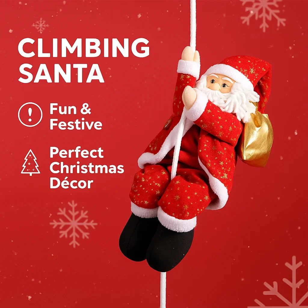 

Санта-Клаус, подвесная кукла для скалолазания, рождественское украшение для украшения домашнего центра и праздничной вечеринки, настройка сцены