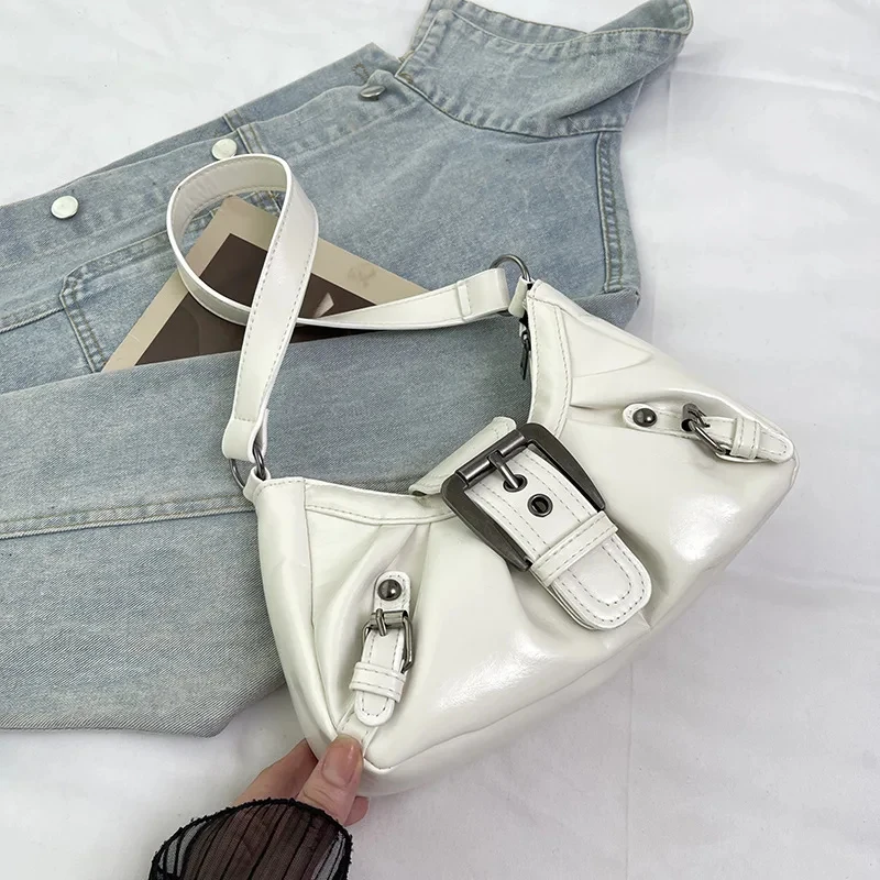 Y2K Retro Pleated Hobo Shoulder Bag for Women Hot Selling Maillard Style Underarm Bag Clutch Handbags for Travel Work Shopping