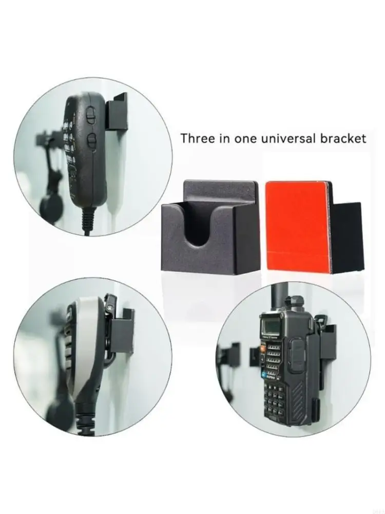 

Держатель для раций 3 в 1, настенное крепление, зажим из АБС-пластика, клейкая задняя стойка, простая установка, удерживающая рации, подставка для устройства