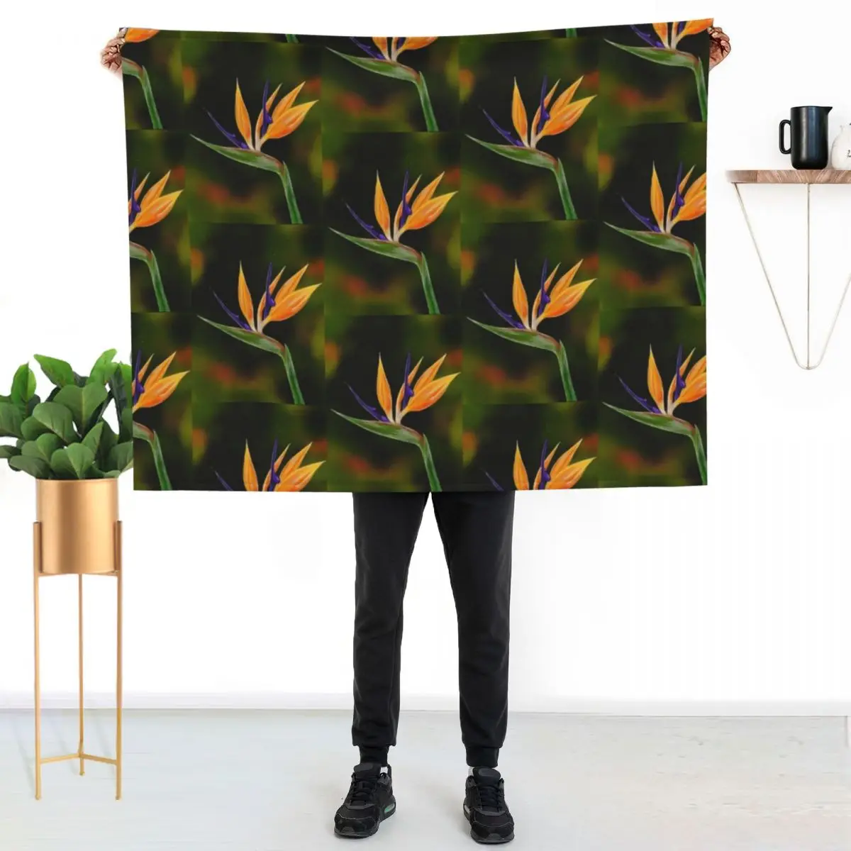Bird of Paradise Throw Blanket Multi-Purpose Tourist decorative Cute Plaid Plaid Luxury Thicken Blankets