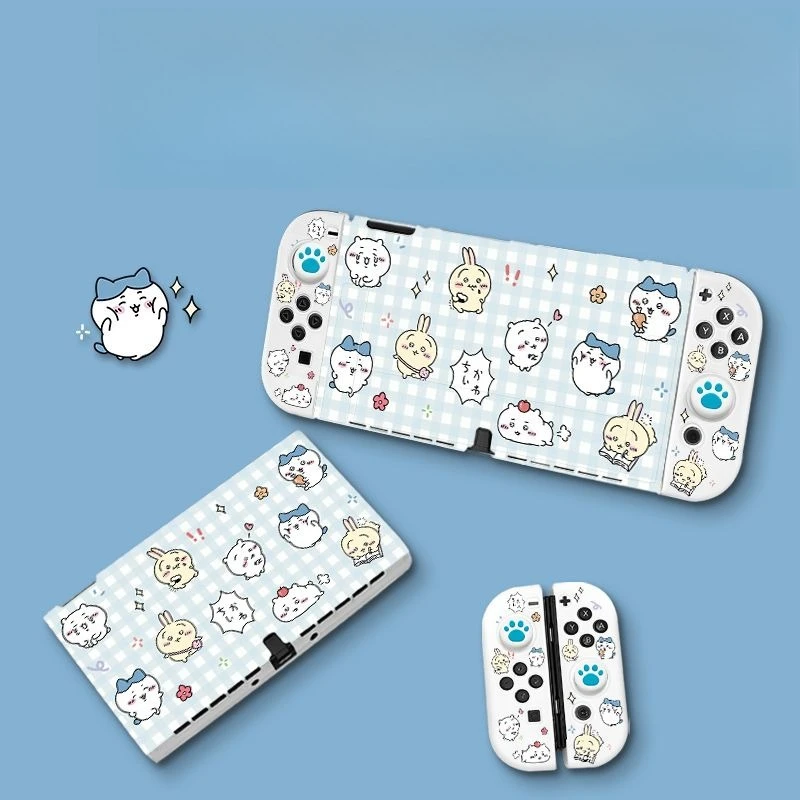 

Защитный чехол Anime Chiikawa для Switch OLED с подставкой, силиконовый чехол для ручки NS2, противоударный, мультяшный, кавайный, новинка 2026 года, милый