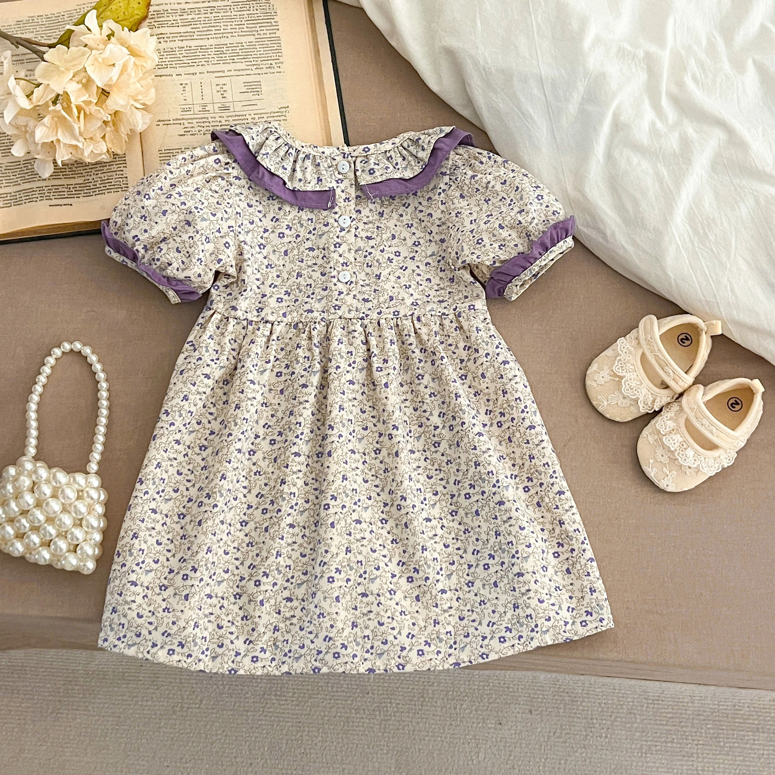 Sommer Baby Kleid Smocking Hand Stickerei Kleidung Kleinkind Mädchen Kleider Baumwolle Kinder Mädchen Puff Ärmel lässig weiches Mädchen Kleid ﻿ – Detail 10