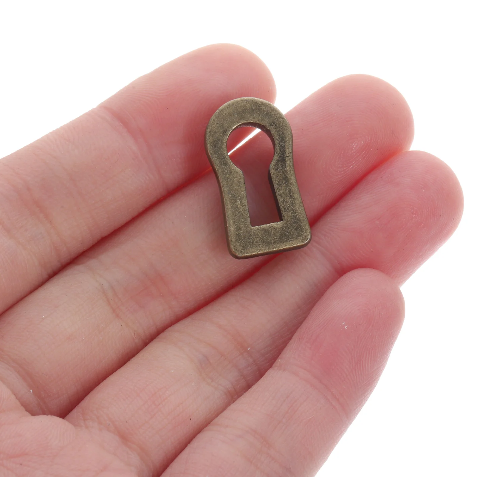 

12Pcs Metal Keyhole Cover Insert Oval Decorative Escutcheon Plate for Cabinet Dresser Drawer Furniture Decoration Light Brown