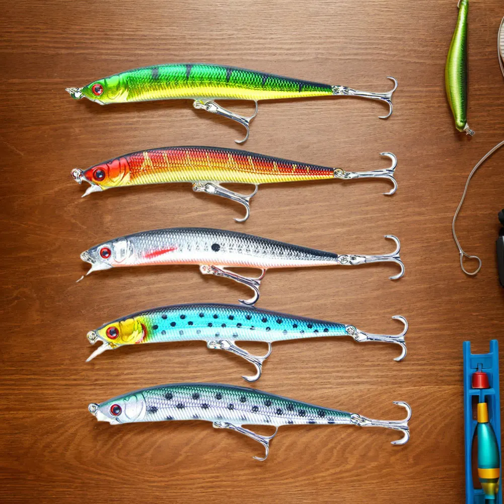 

Набор из 5 рыболовных приманок: 10 см, 8 г, искусственные твердые приманки с 3D-глазами, воблеры, крэнкбейты, свимбейты для ловли форели и баса