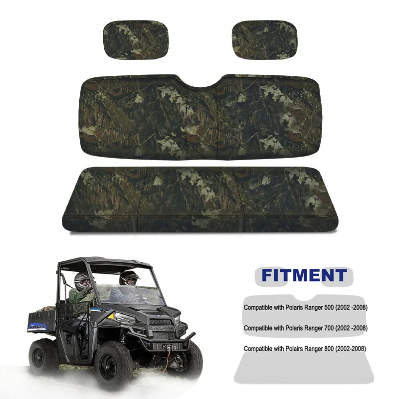 Waterproof Camo UTV Seat Cover Full Set Durable Wear Resistant UTV Cushion Protector For Polaris Ranger 500 700 800 2002-2008