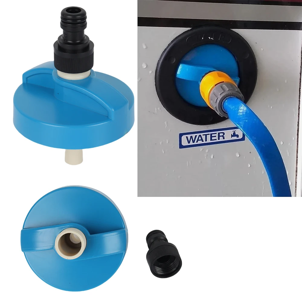 1PC RV เหมาะสำหรับฝาปิดท่อน้ำเข้าท่อน้ำเชื่อมต่อท่อเร็ว RV ถังน้ำฟิลเลอร์ขั้วต่อด่วนอุปกรณ์เสริม RV