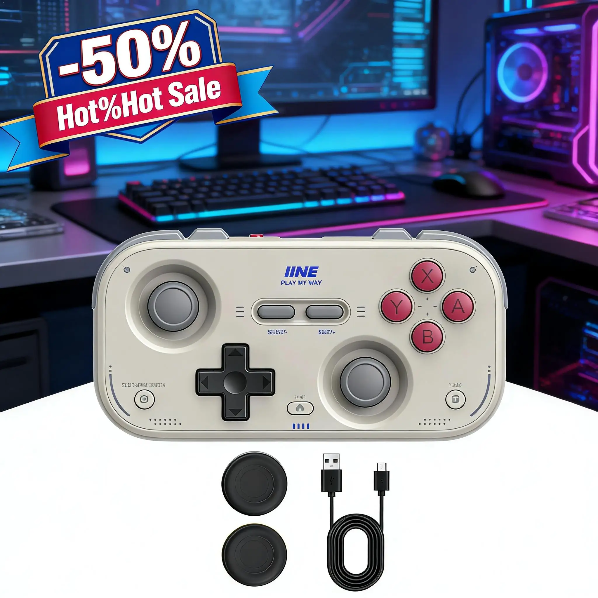 

Retro Pocket Game Controller Wireless Gamepad for Switch/Steam Deck/PC/iOS/Android Small Portable Controller