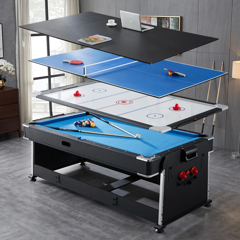 

Billiard table household standard American black eight multi-function hockey table indoor commercial marble billiard table