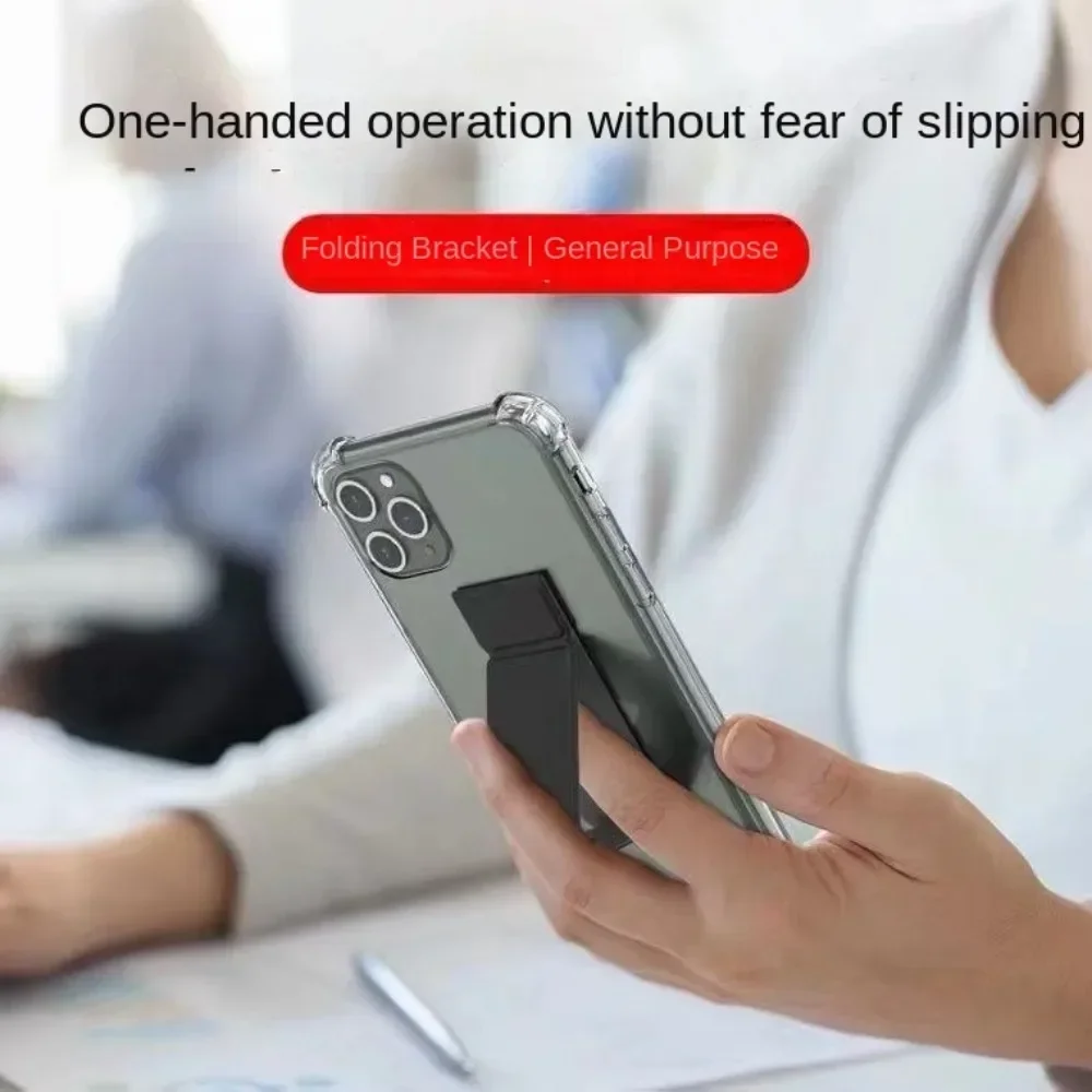 Simple Design Desktop Phone Stand Folding Solid Color Push Pull Phone Rack Self Adhesive Sticky Back Phone Holder