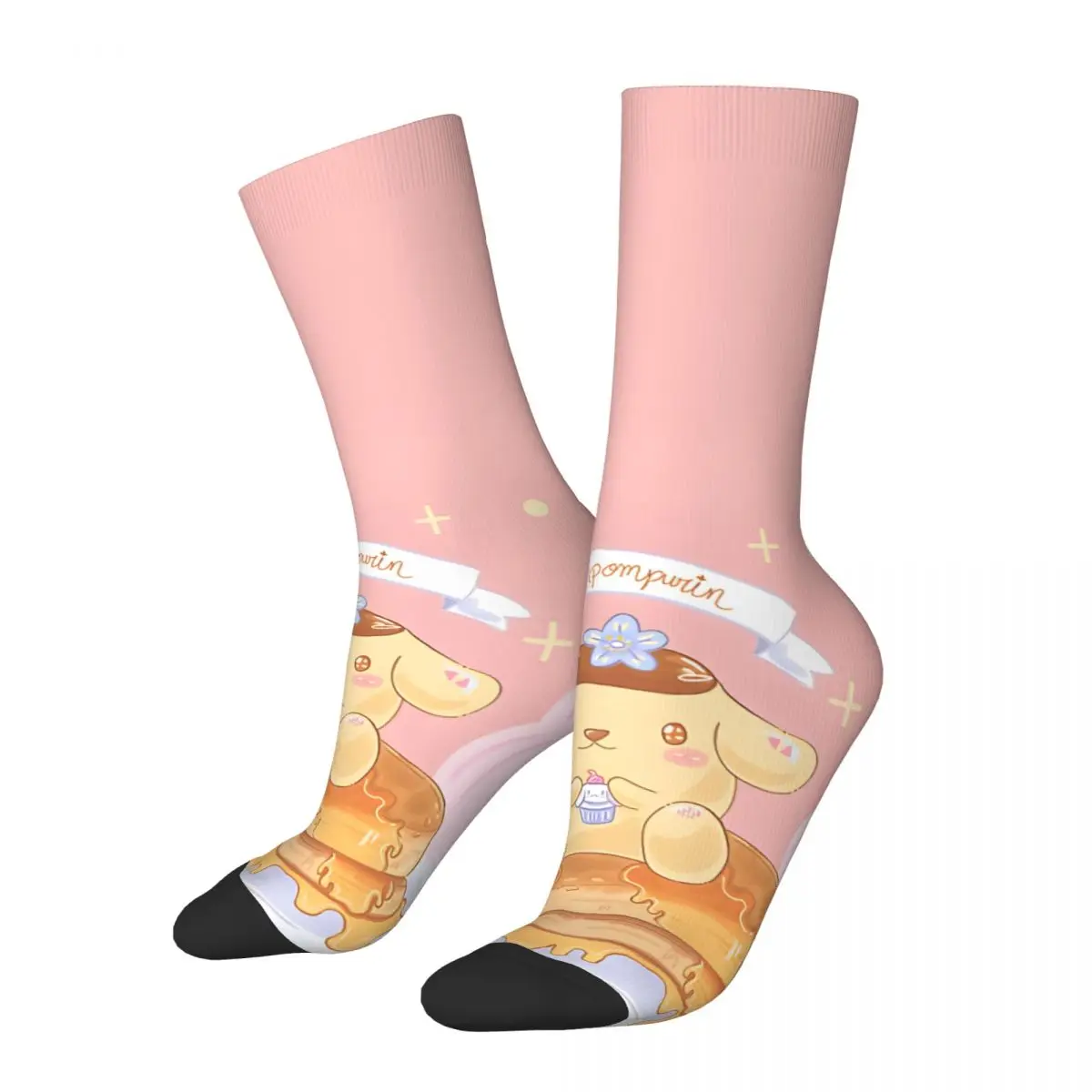 Pudding Dog On Pancakes Journal Crazy Men's compression Socks Unisex Sanrio Harajuku Seamless Printed Novelty Happy Crew Sock