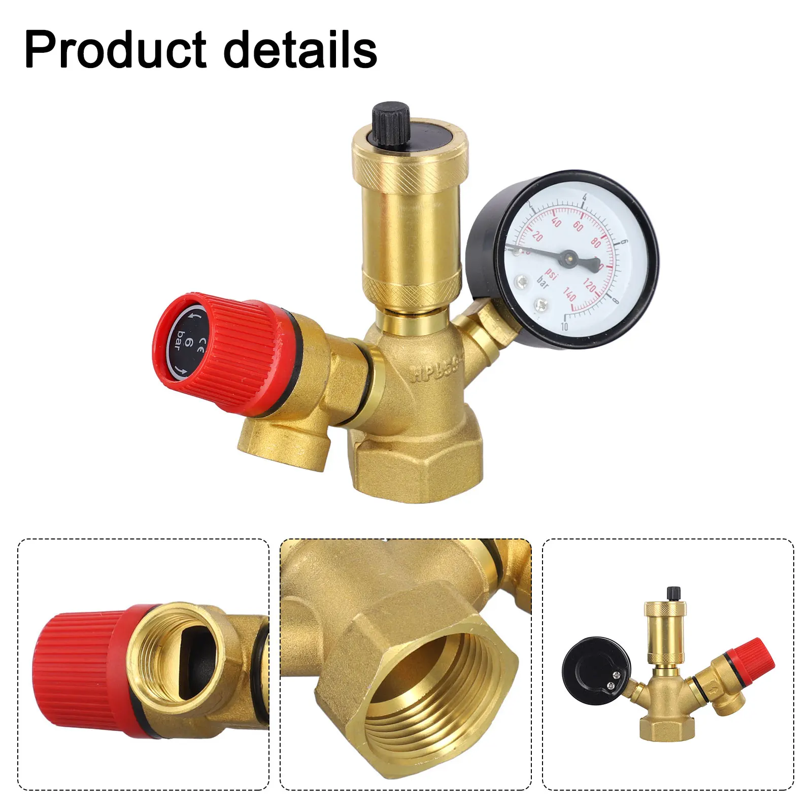 Brass Boiler Safety Group with Efficient Air Venting and Reliable Pressure Relief Valve for Enhanced System Control