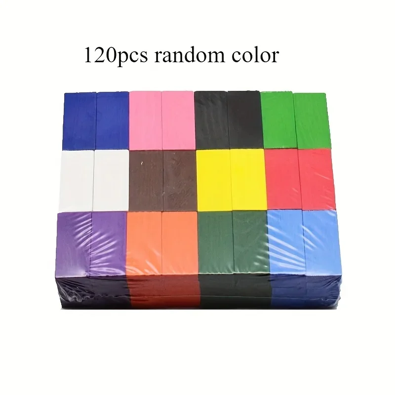 다채로운 빌딩 & 스태킹 블록 120개 도미노 세트 보드 게임 창의적 놀이 파티 선물용 나무 블록