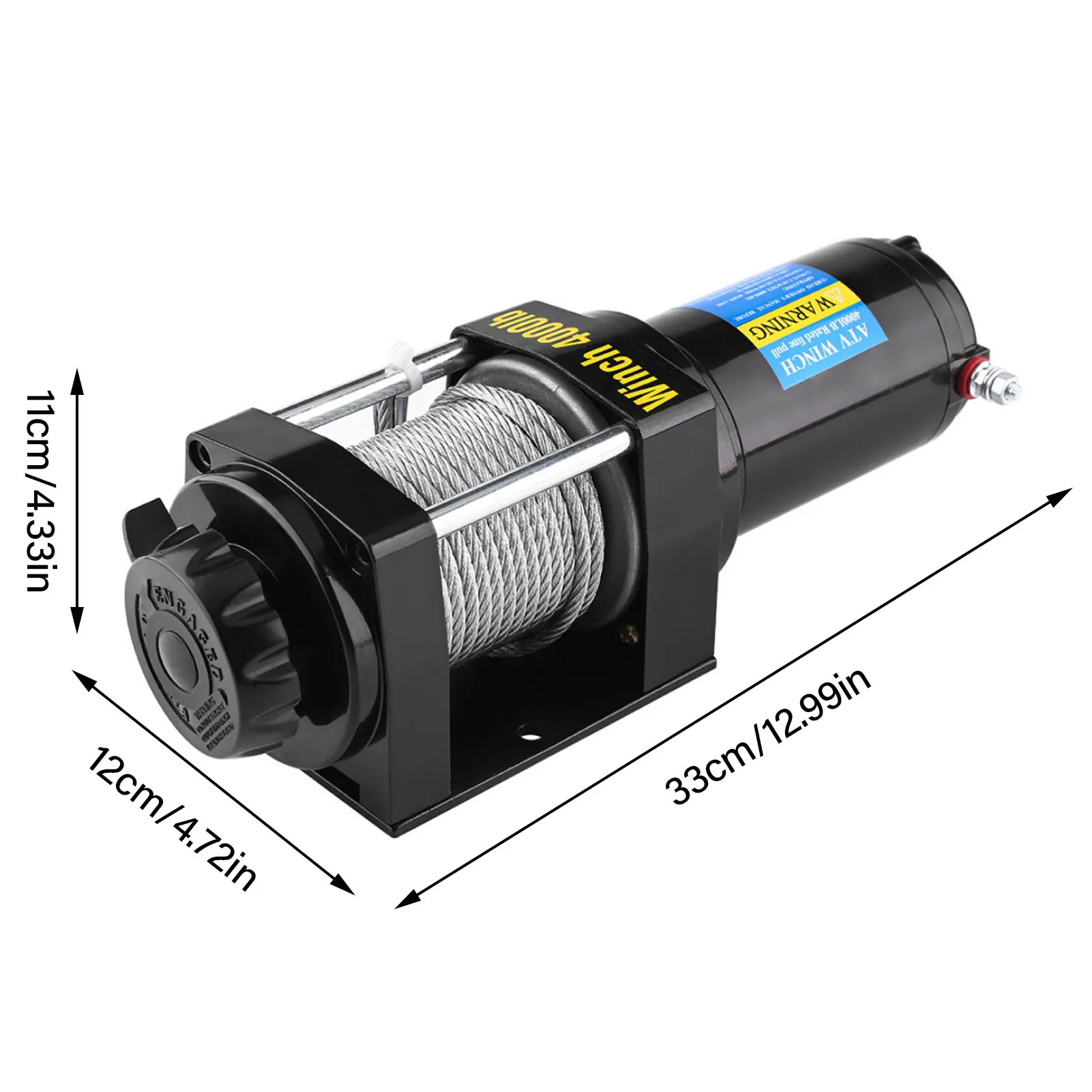 Cabrestante de Cable en el extranjero, cabrestante eléctrico de 4000 libras, 12V, 15m, cabrestante de Cable de acero para coche, Quad, ATV, remolque, cabrestante de Cable de acero automático